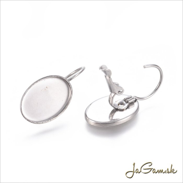 Náušnicové zapínanie s lôžkom 10x14mm CHIRURGICKÁ OCEĽ, 2ks (CH1614)
